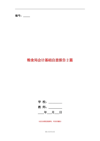 粮食局会计基础自查报告2篇