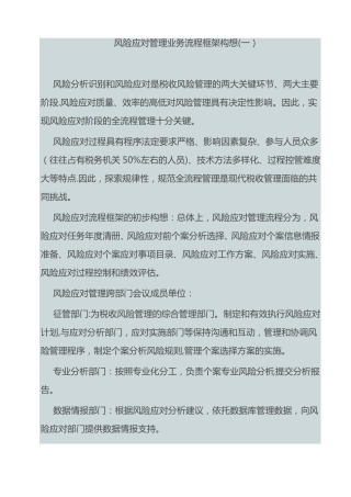 风险应对管理业务流程框架构想