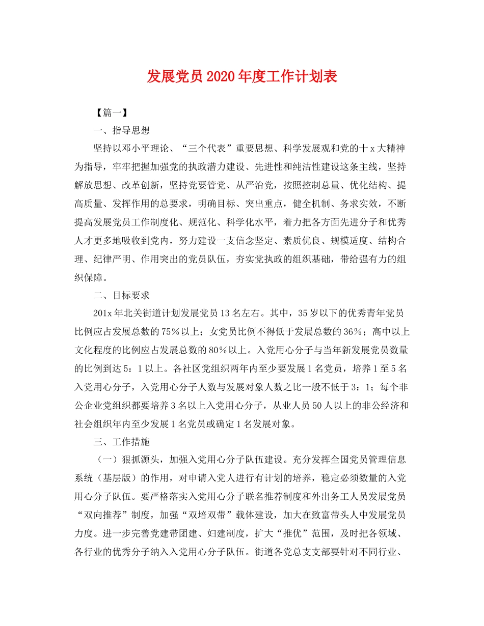 发展党员年度工作计划表 _第1页