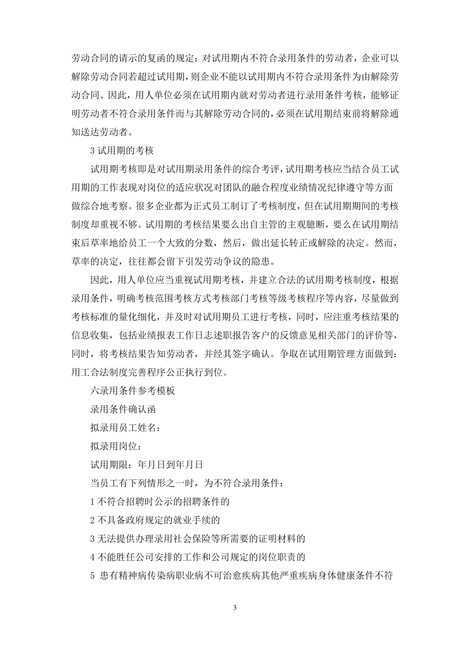 试用期录用条件说明书_第3页