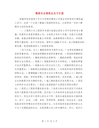 建筑专业高校生见习汇报