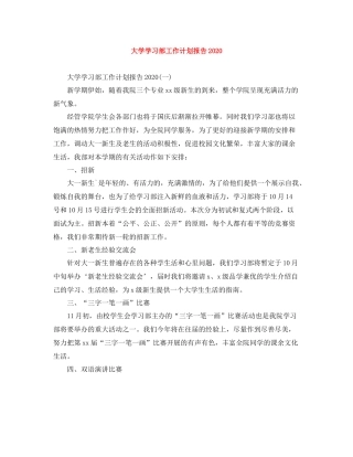 大学学习部工作计划报告 