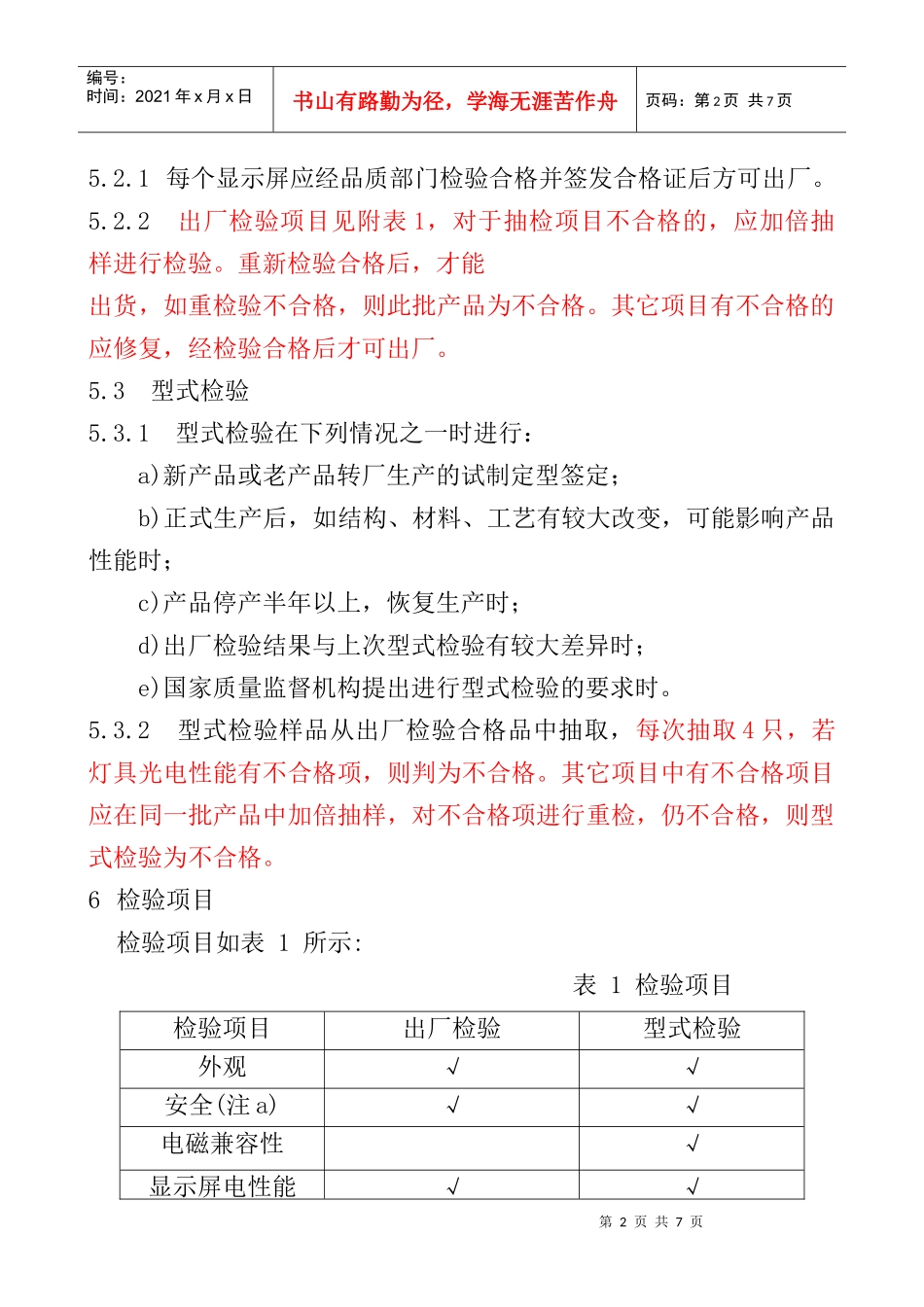 显示屏产品出厂检验标准_第2页