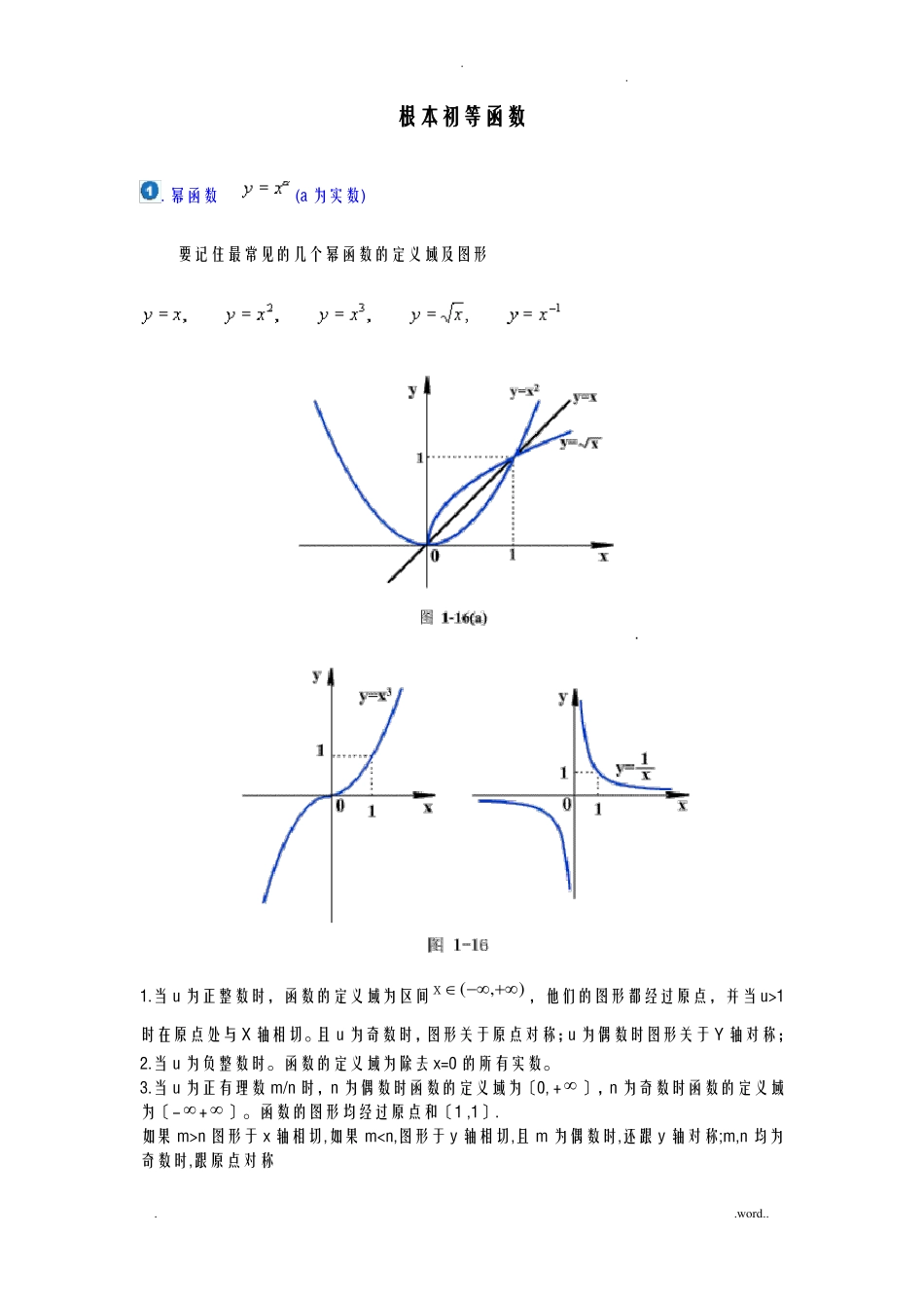 基本初等函数及图像大全_第1页