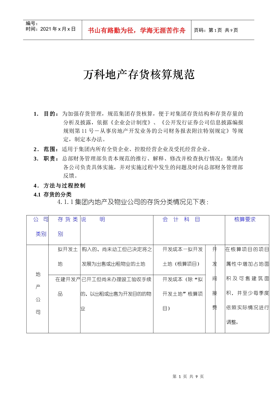 某地产存货核算规范_第1页