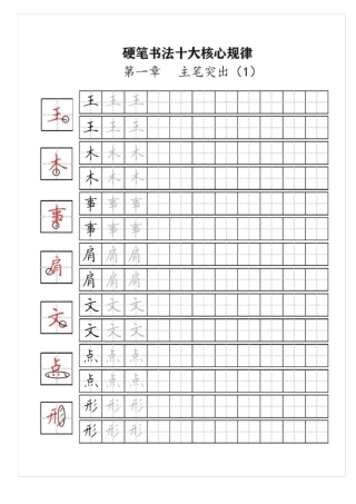 硬笔书法十大核心规律字帖