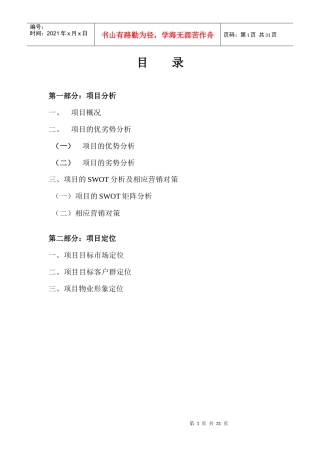 某地产项目策划全案