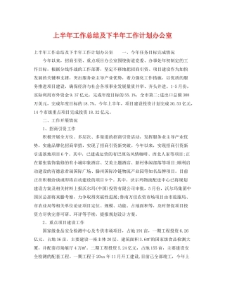 上半2020年工作总结及下半年工作计划办公室 