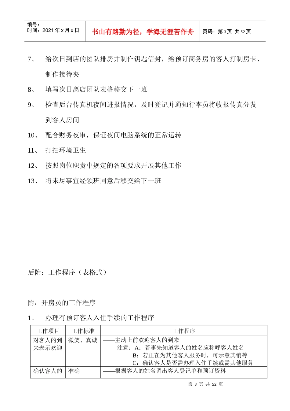 某酒店前厅部岗位工作流程_第3页