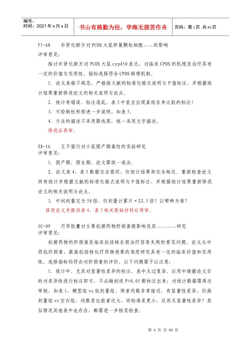 湖南中医药大学硕（博）士论文初审（DME）意见表_第1页
