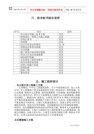 海南某会展中心幕墙工程施工组织设计（技术标）(DOC175页)