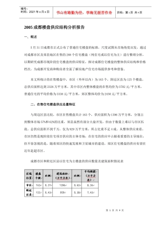 某地楼盘供应结构分析报告