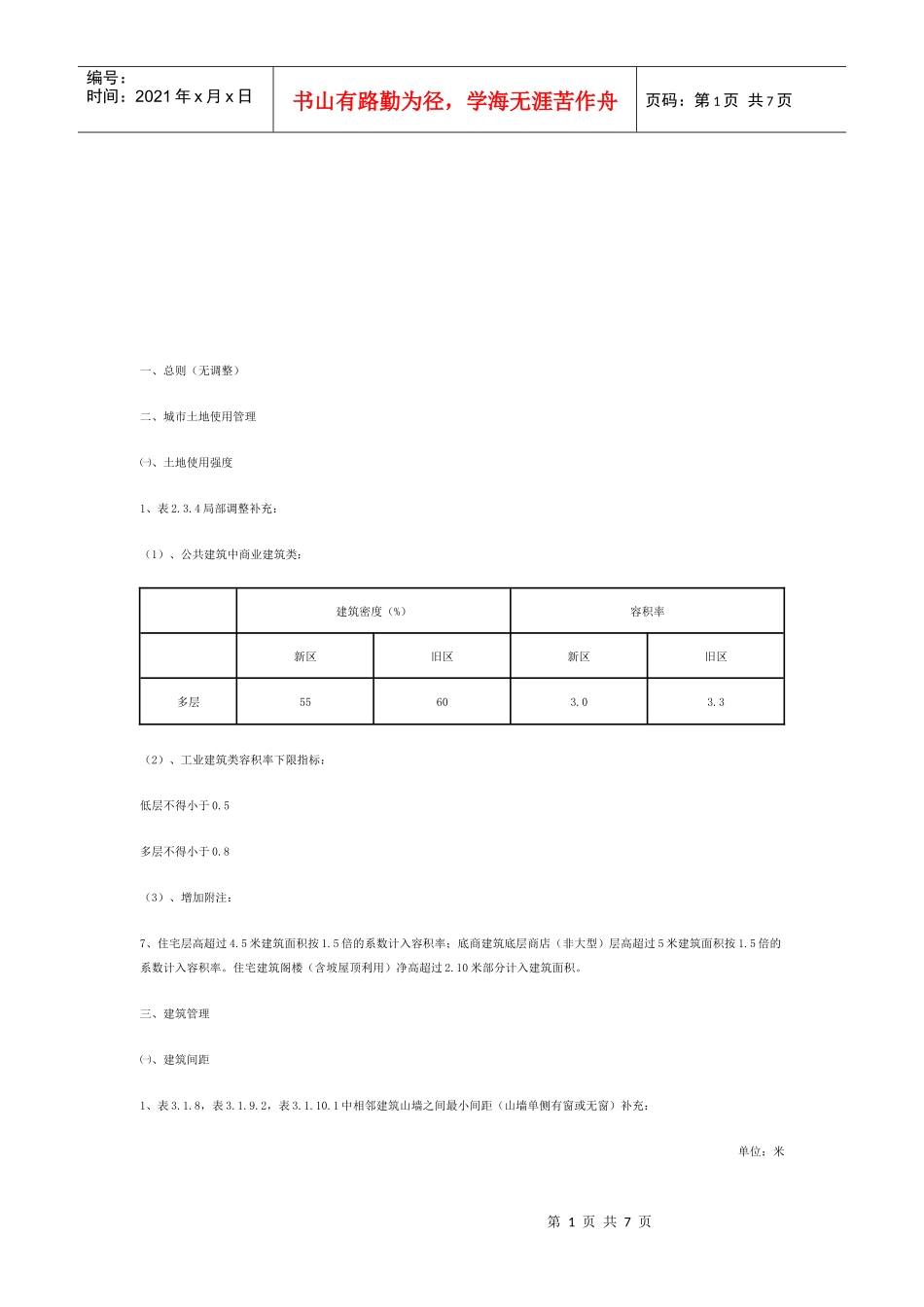 江苏省城市规划管理技术规定实施补充_第1页