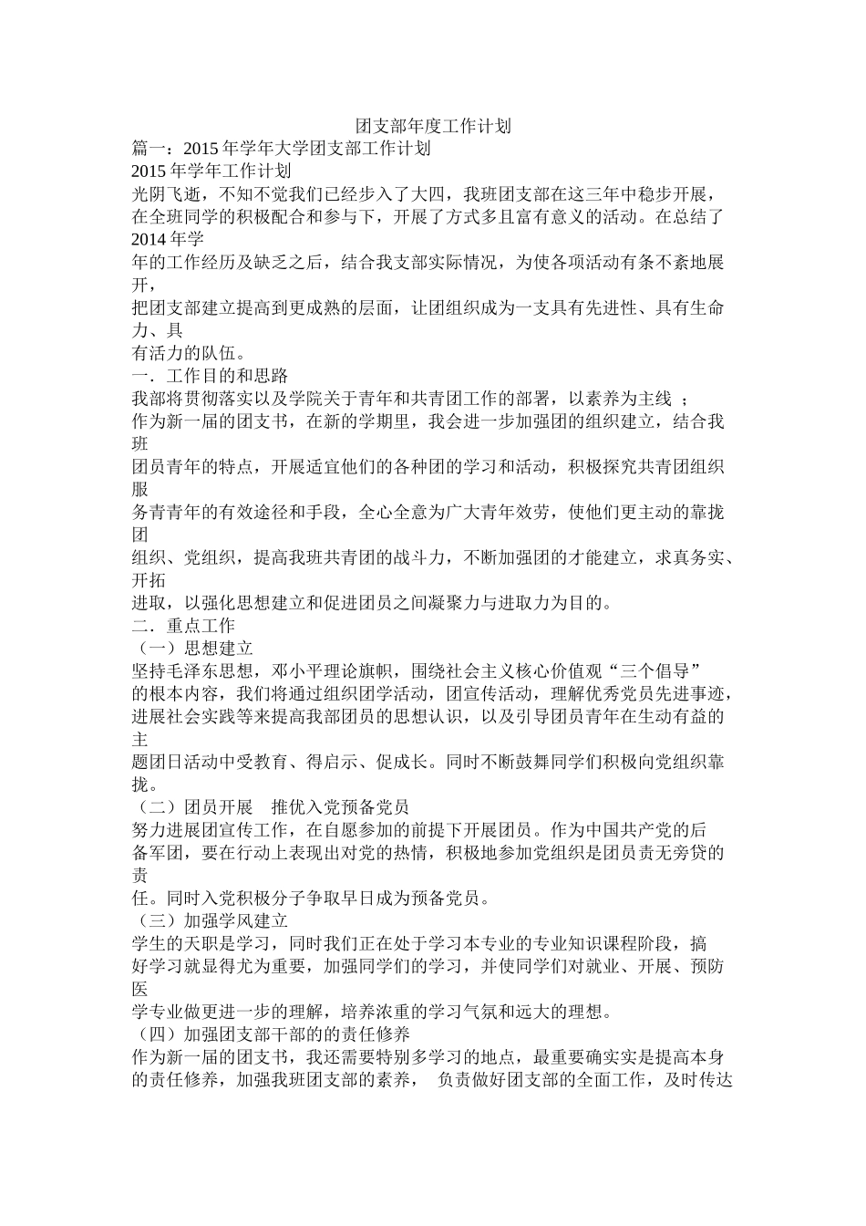 团支部年度工作计划参考_第1页