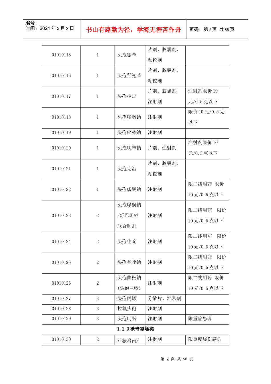 湖南省新型农村合作医疗基本药品目录(修订版)_第2页