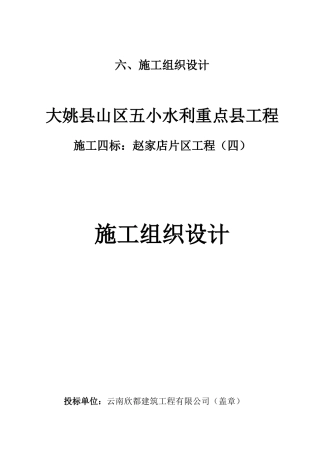 某山区五小水利重点县工程施工组织设计