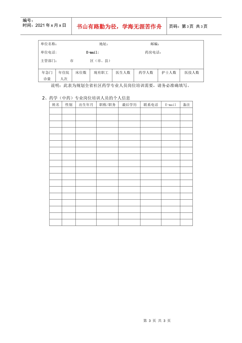 江苏省社区药学专业人员岗位培训大纲_第3页