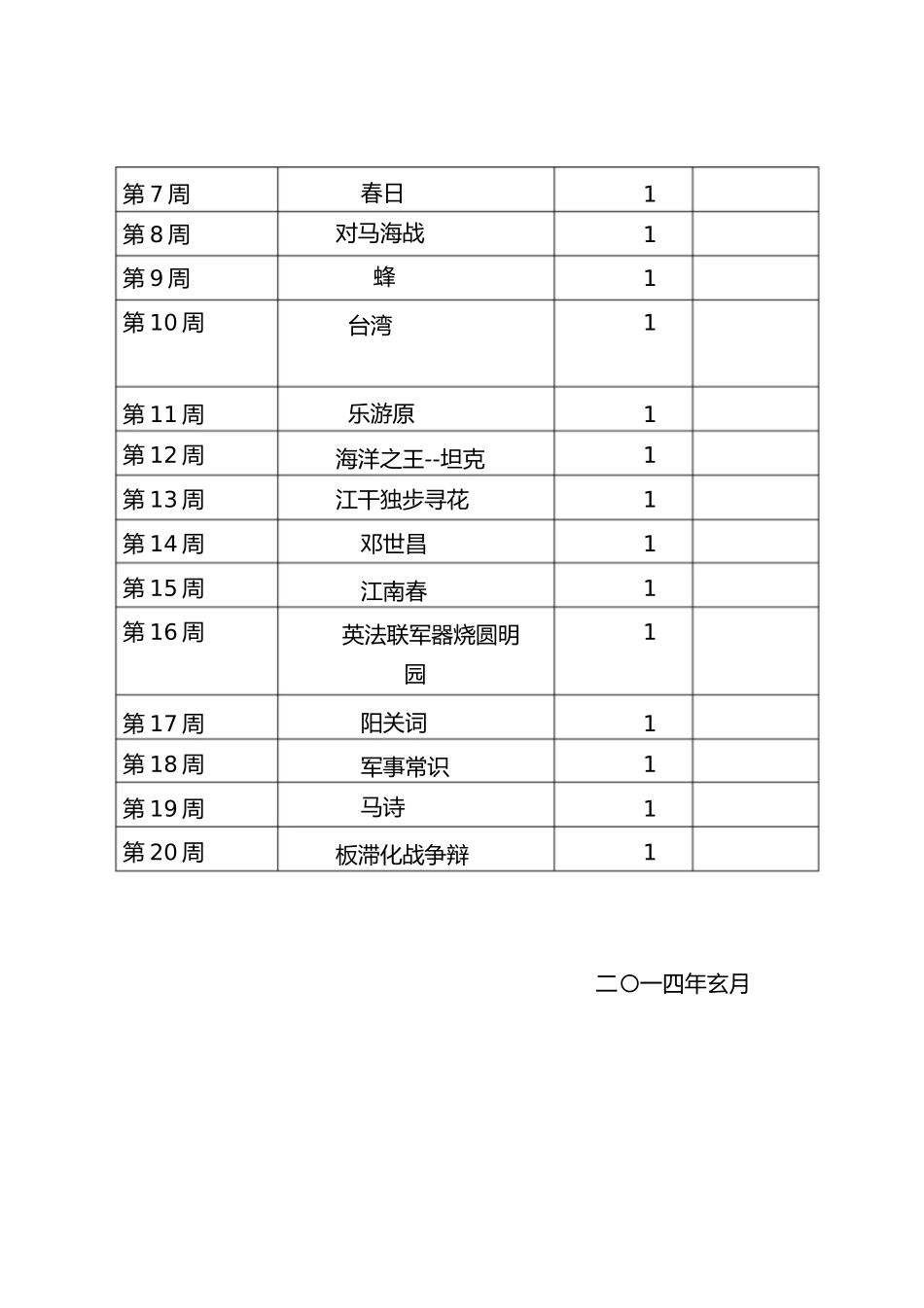 四年级古诗国防教学计划_第3页