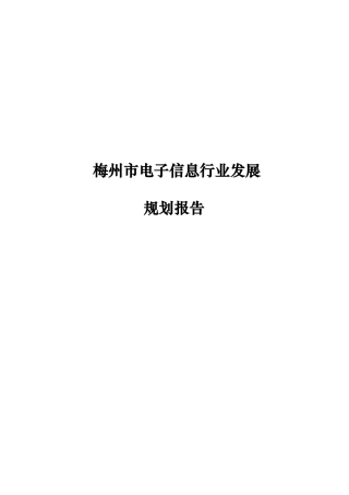 梅州市电子信息行业发展