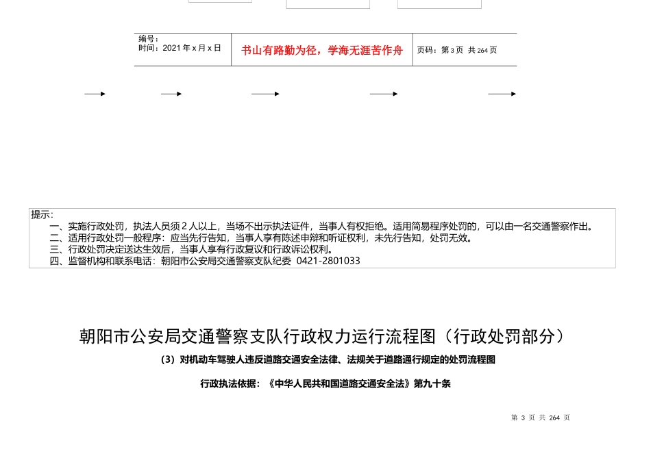 朝阳市公安局交通警察支队行政权力运行流程图(行政处罚_第3页