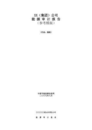 某纸业公司能源审计报告模板