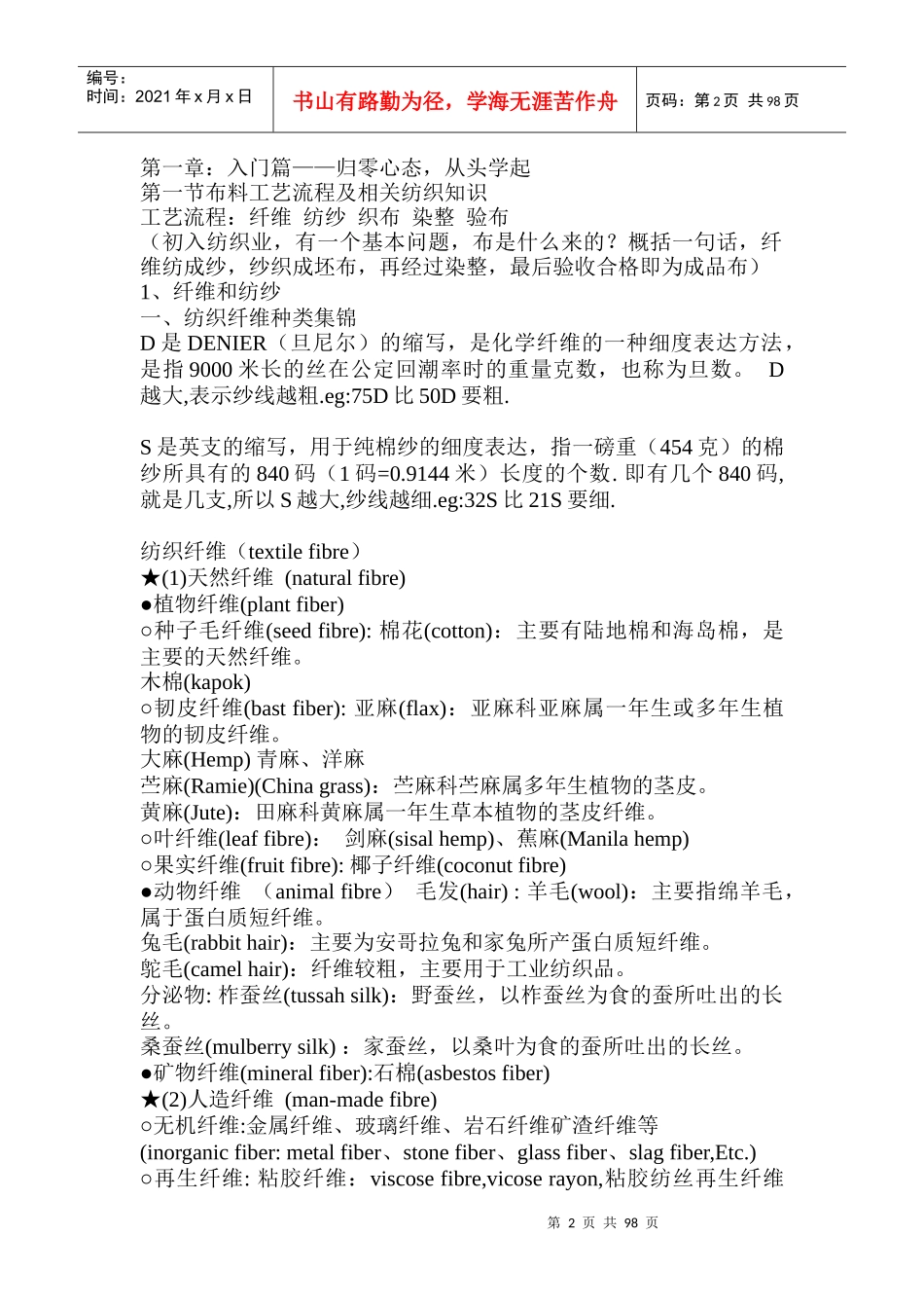 服装面料内部培训教材_第2页