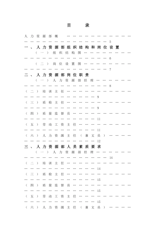 某某大酒店人力资源部知识