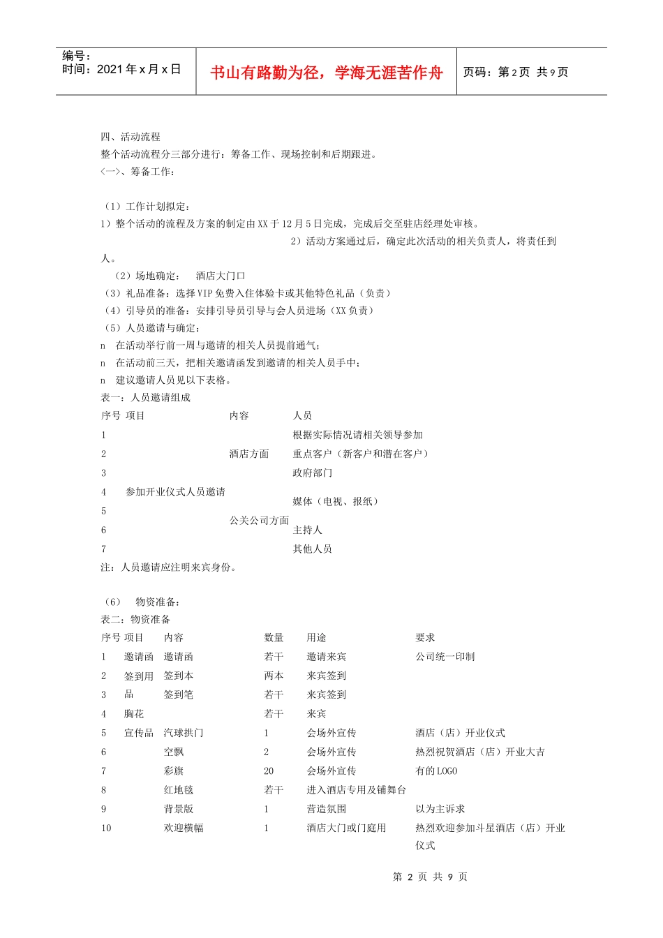 济南酒店开业庆典策划方案_第2页