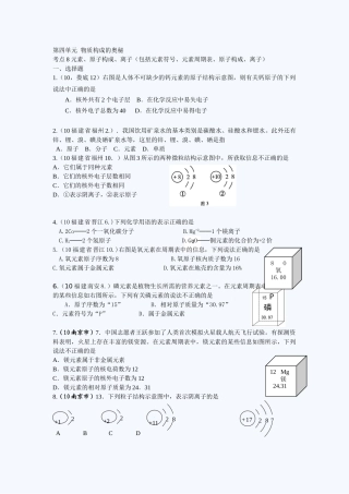 中考化学考点分析：元素、原子构成、离子