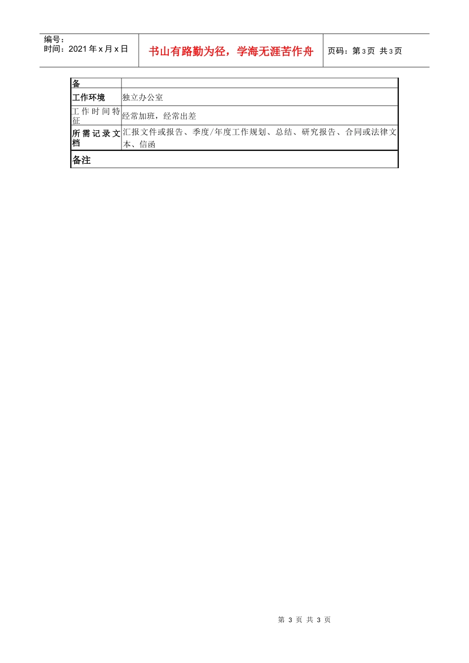 某著名物业公司总经理岗位说明书_第3页