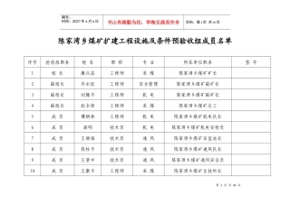 煤矿建设工程安全设施竣工预验收表