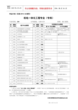 机电一体化工程专业（专）