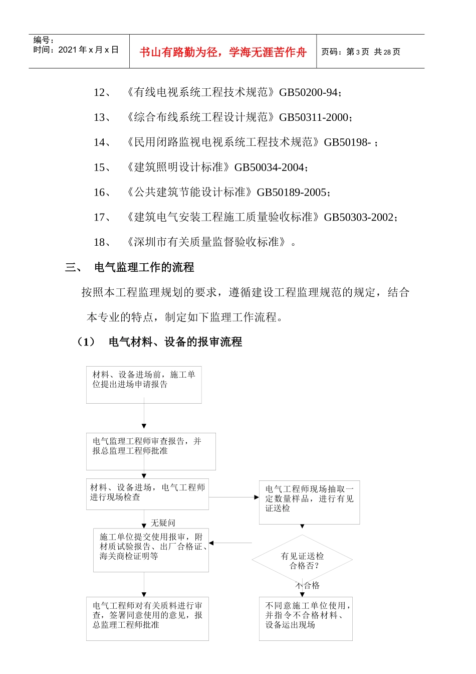深圳某高层住宅楼电气监理细则_第3页