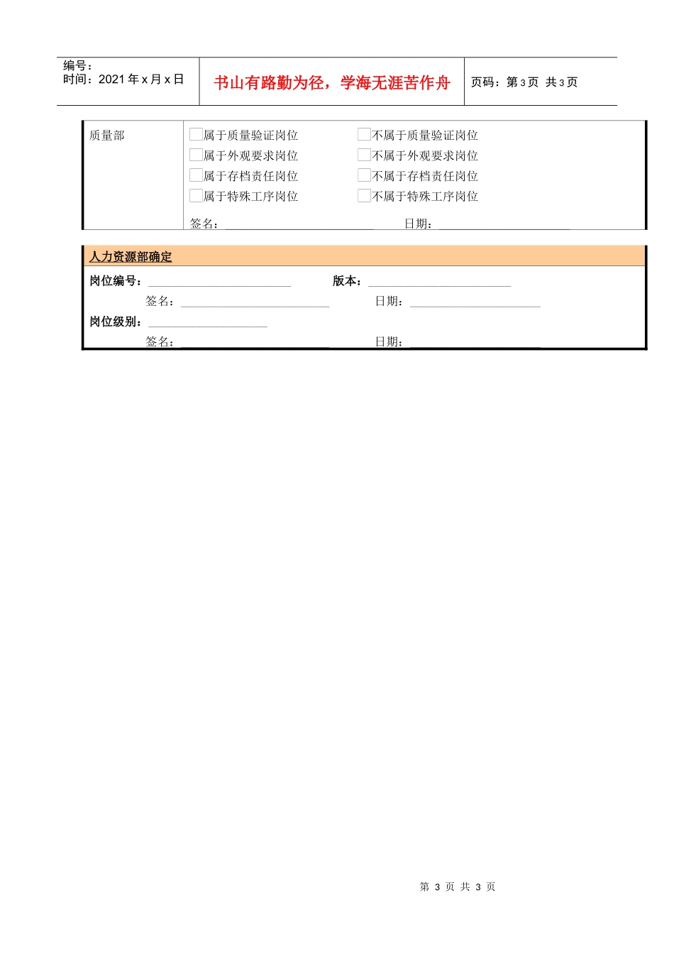 某大型电子公司制造部测试技术员职位说明书_第3页