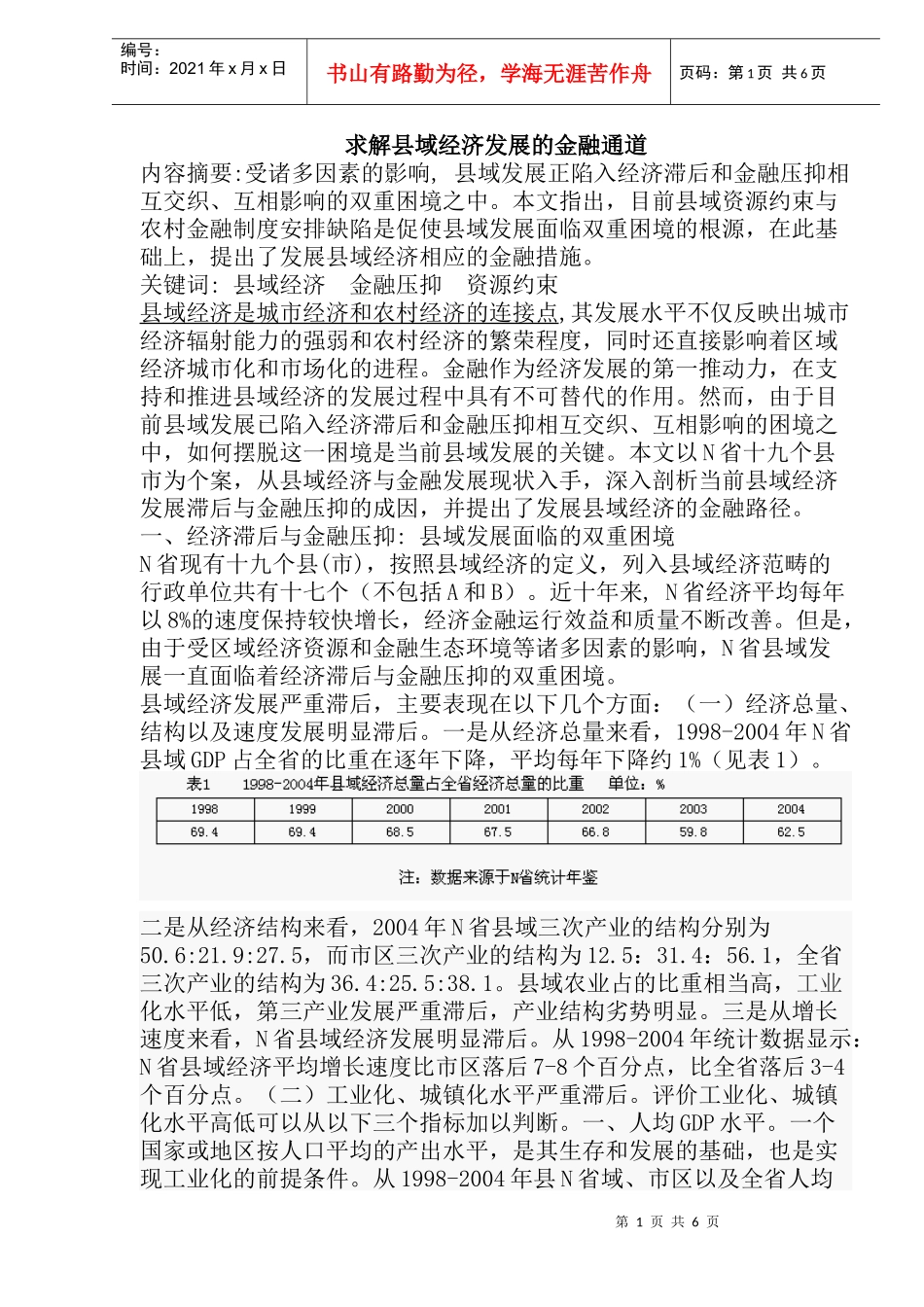 求解县域经济发展的金融通道(doc 11)_第1页