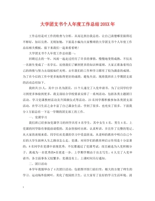 大学团支书个人年度工作总结20XX年 