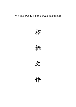 宁乡县公安局电子警察系统设备及安装采购