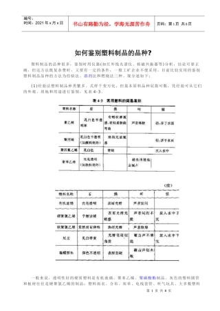 如何鉴别塑料品种