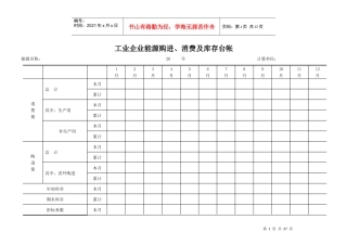 工业企业能源统计台帐