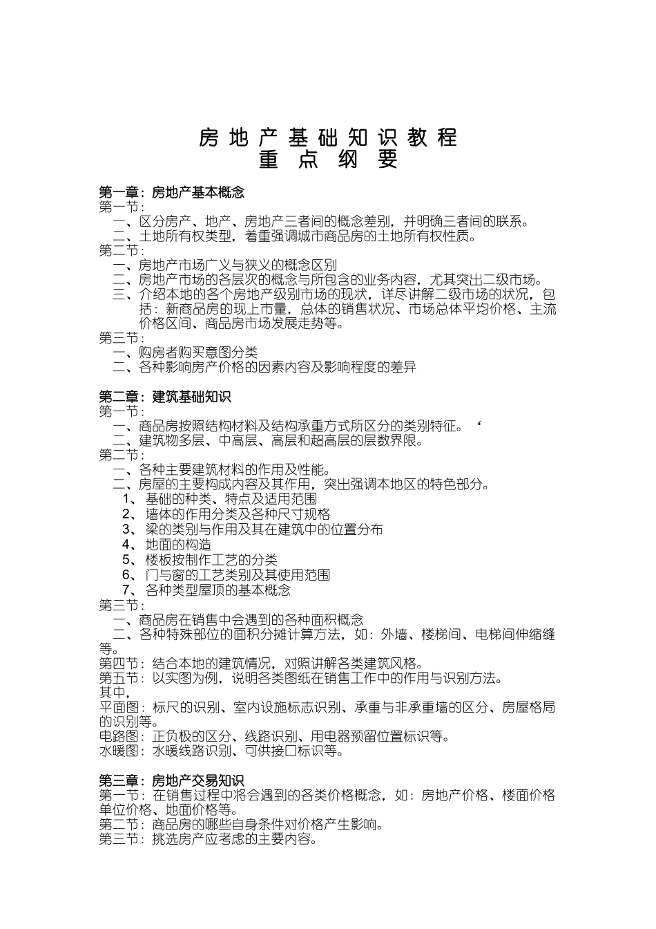 房地产行业的基础知识及概念_第1页