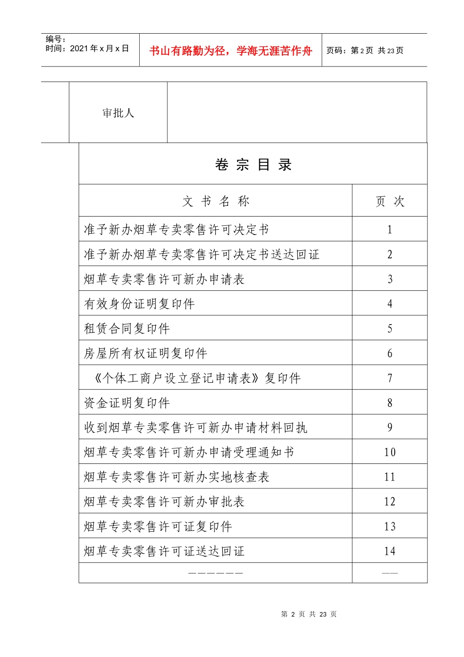 平顶山市烟草专卖局烟草专卖零售许可卷宗_第2页