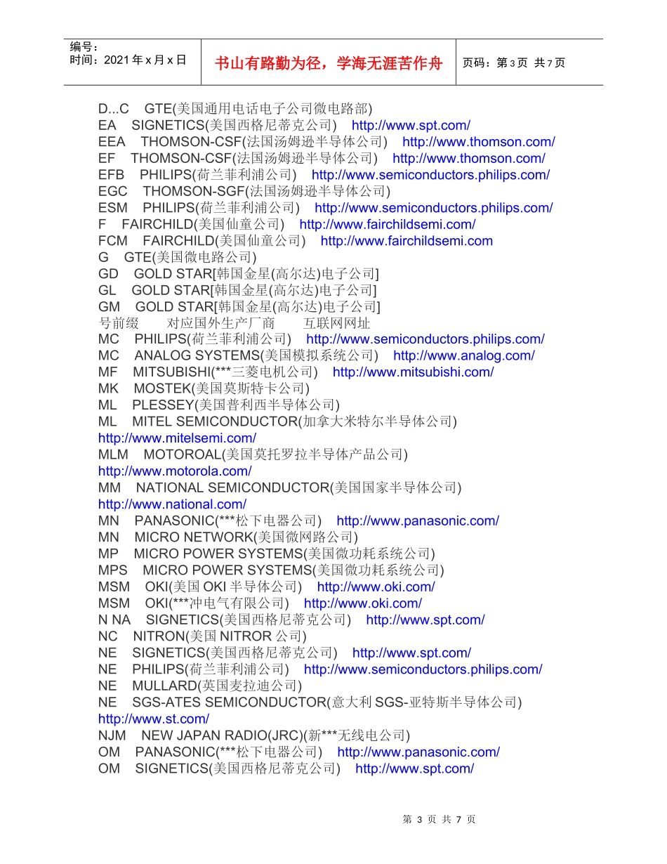 国外芯片的前缀生产厂家及网址大全8828693641_第3页