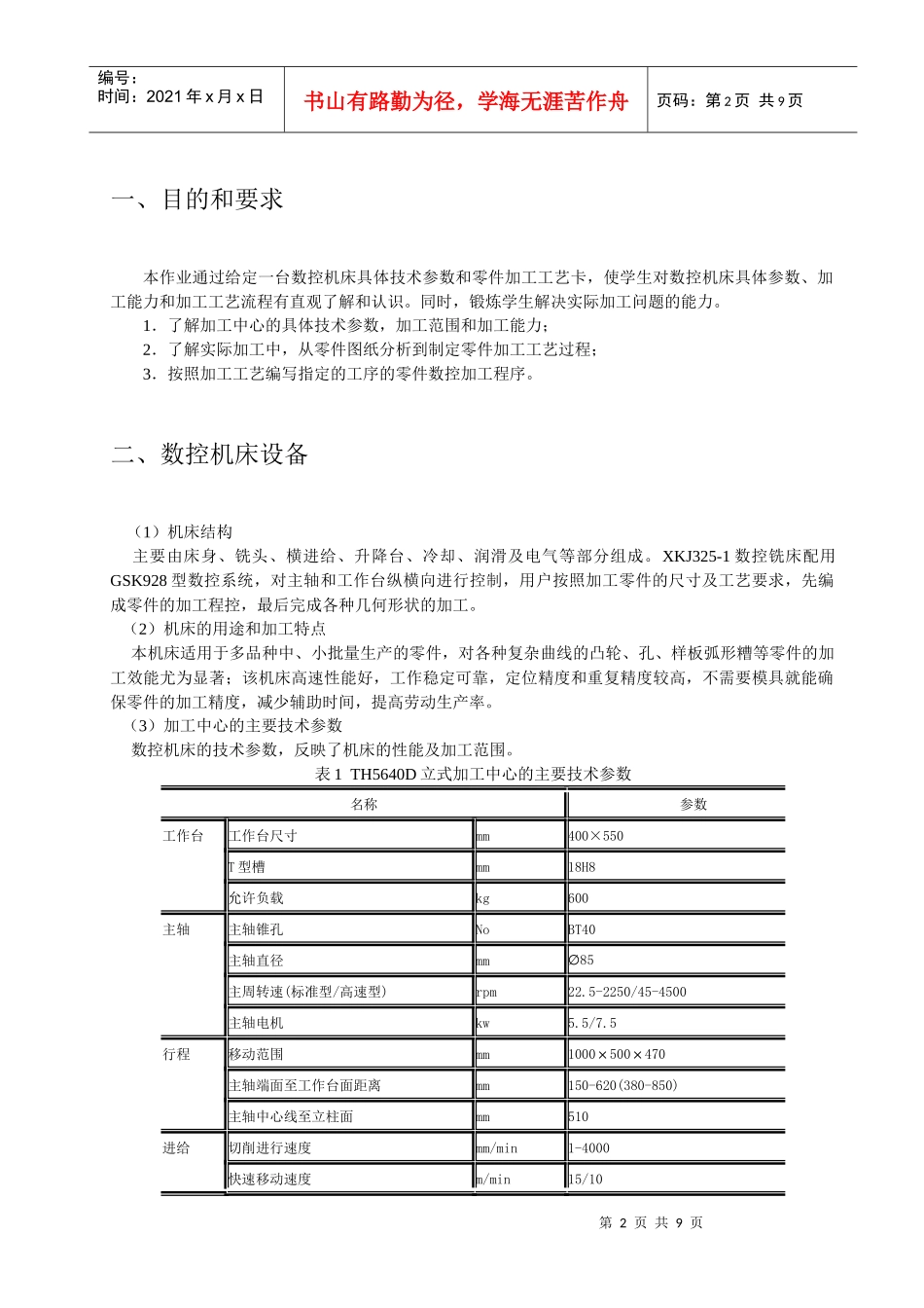 数控加工中心零件加工编程_第2页