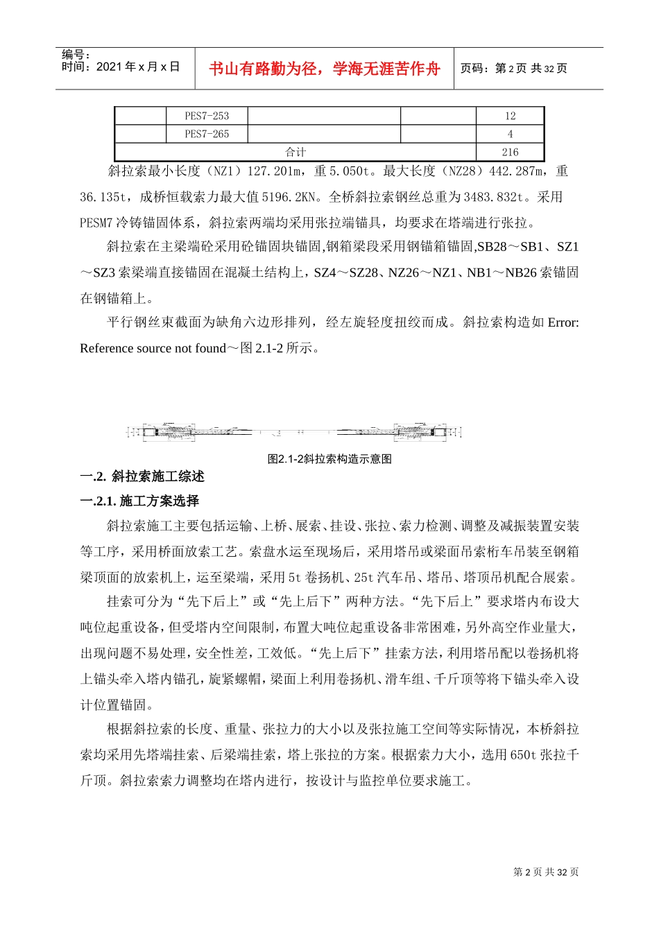 斜拉索施工方案(DOC32页)_第2页