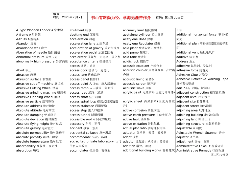 建筑专业词典(DOC60页)_第1页