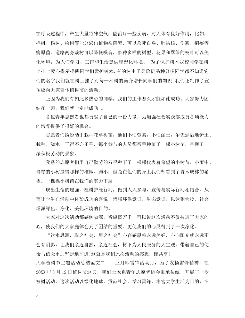 大学植树节主题活动总结 _第2页