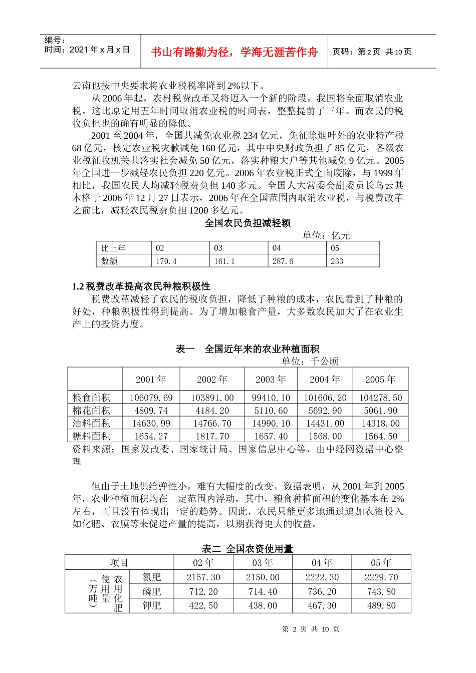 挑战杯——农村税费改革中农资价格与农业生产成本关系探讨(初稿)_第3页