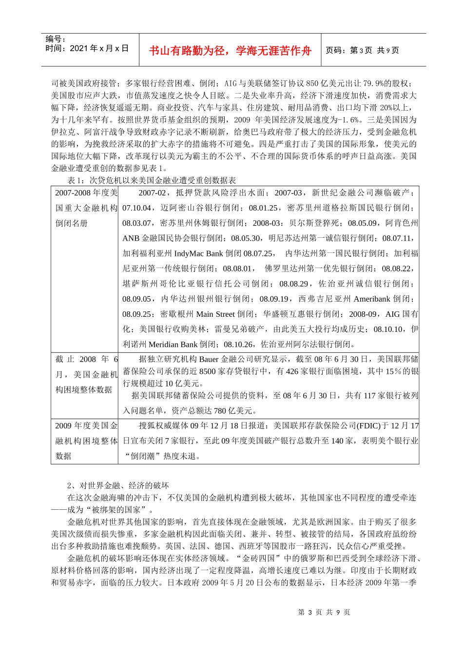 国际金融危机形势下国际金融改革及我国的作用探讨_第3页