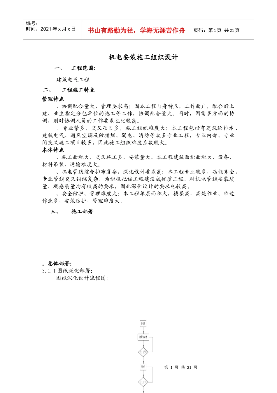 建筑电气工程机电安装施工组织设计方案_第1页