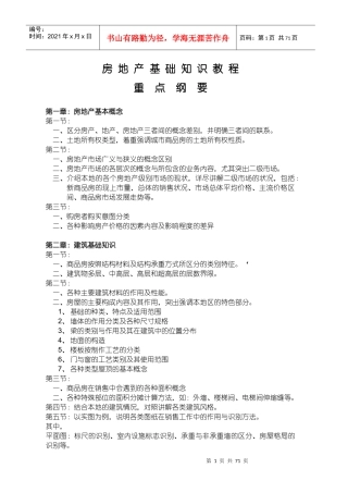 房地产基础知识培训教材